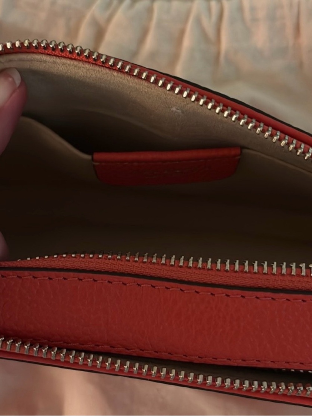 Tory Burch Poppy Red Leather Crossbody with Green Braided Strap - Picture 4 of 10
